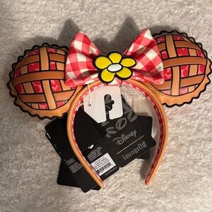 Loungefly Pie-Themed Headband with Red Checkered Bow